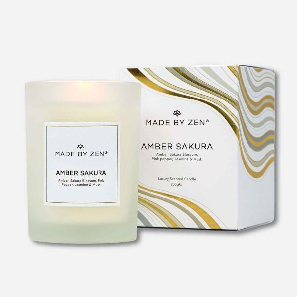 Made by Zen Signature Fragrance Candle Amber Sakura Nouveau Beauty