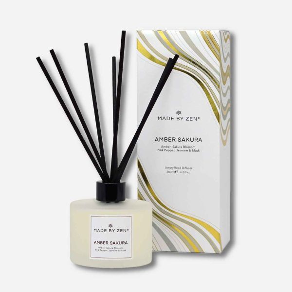 Made by Zen Signature Fragrance Reed Diffuser Amber Sakura Nouveau Beauty