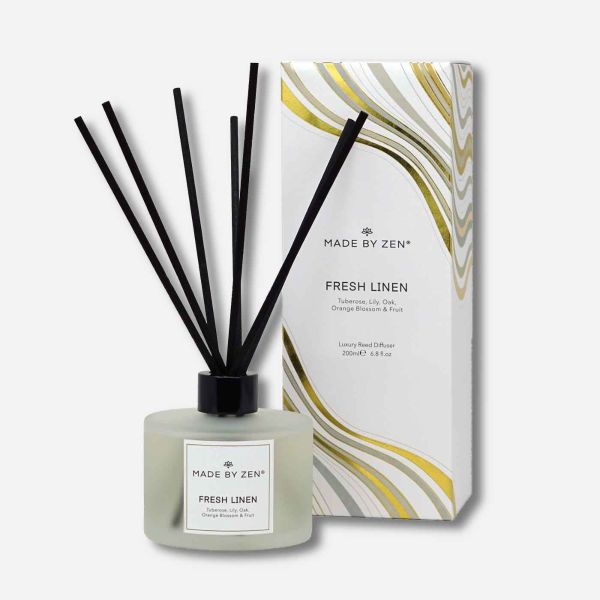Made by Zen Signature Fragrance Reed Diffuser Fresh Linen Nouveau Beauty