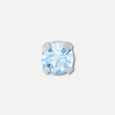 Inverness Ear Piercing Cassette Stainless Steel 3mm Aquamarine Crystal Nouveau Beauty