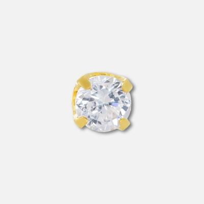 Inverness Ear Piercing Cassette Gold Plated 5mm Cubic Zirconia Nouveau Beauty